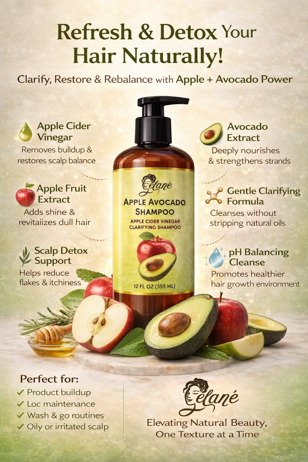 Apple Avocado Clarifying Shampoo